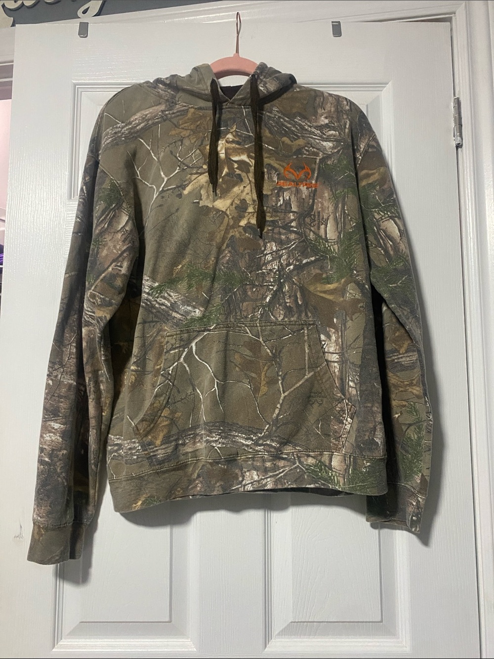 Realtree Camo Pullover Hoodie with Orange Logo